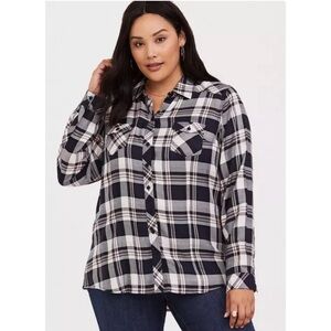 Torrid Challis Button-Down Long Sleeve Shirt Size 4X